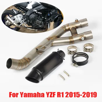 

Slip on R1 Motorcycle Exhaust Connector Pipe Link Tube Muffler Escape for Yamaha YZF R1 YZF1000 2015 2016 2017 2018 2019 2020