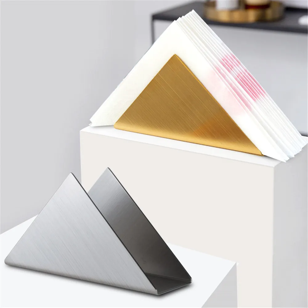 Rose Gold Napkin Rack Triangular Paper Towel Holder Dining Table Metal Vertical Tissue for Kitchen Restaurant Coffee Shop | Дом и сад