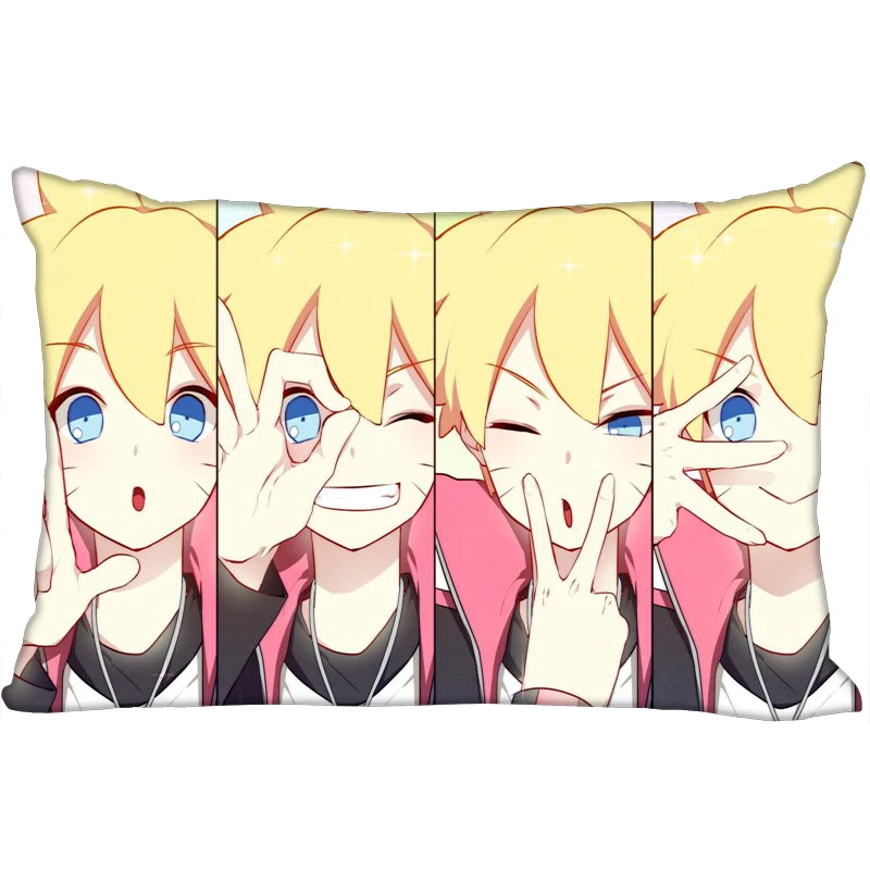 Заказной BORUTO Печать наволочки Две стороны Стандартный атлас шелк мягкие прямоугольные Наволочки на молнии больше размер