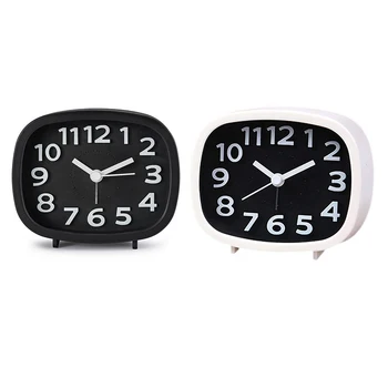 

Non Ticking Alarm Clock, Battery Powered Bedside Clock Silent Simple to Set Travel Clocks