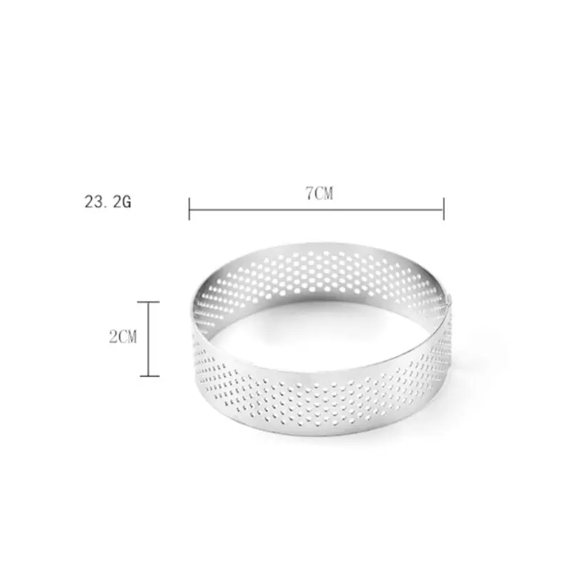 7cm ПЕРФОРИРОВАННОЕ кольцо для торта, форма из 304 нержавеющей стали, мусс, круглая фиксирующая модель, формочка для печенья, инструмент для выпечки для дома, кухни, Bakeshop - Цвет: 7cm