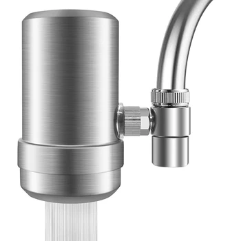 

Faucet Water Filter, Stainless-Steel Water Faucet Filtration System, High Water Flow Tap Water Filter, Water Purifier Reduces Ch