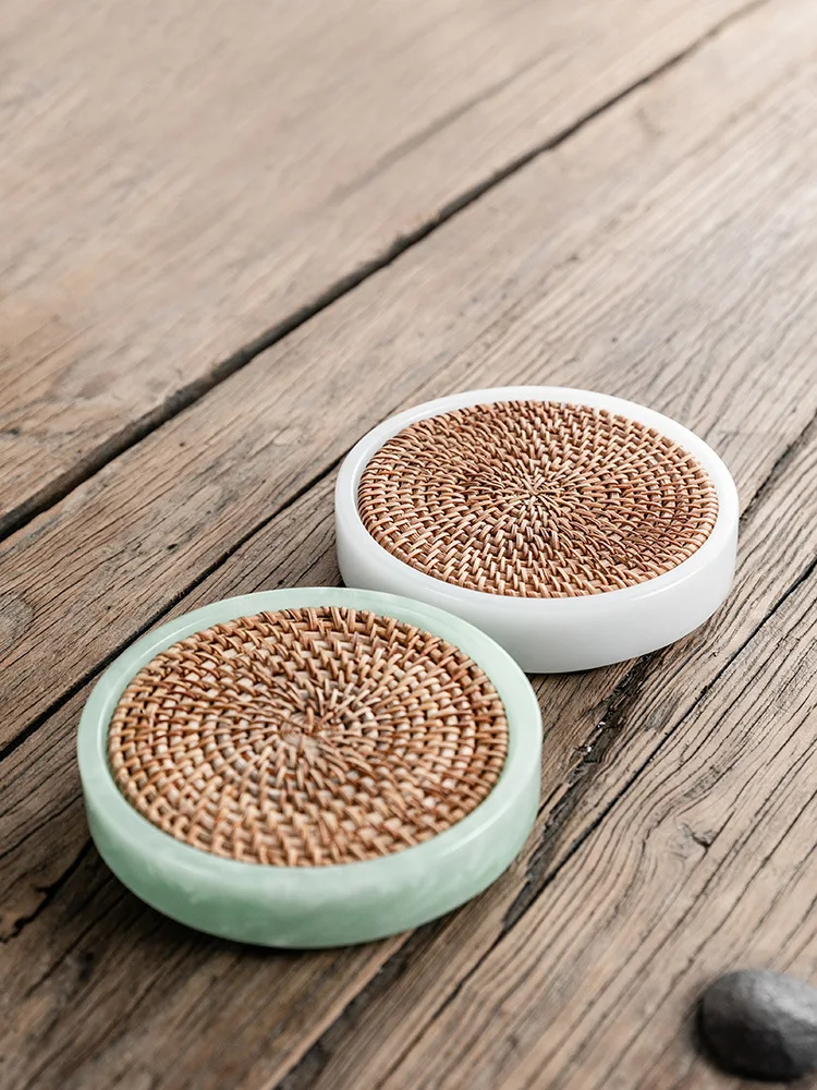 

Imitation Jade Rattan Pot Tray Purple Sand Kettle Mat Small Tea Tray Base KungFu Tea Set Tea Ceremony Utensils Chinese Tea Table