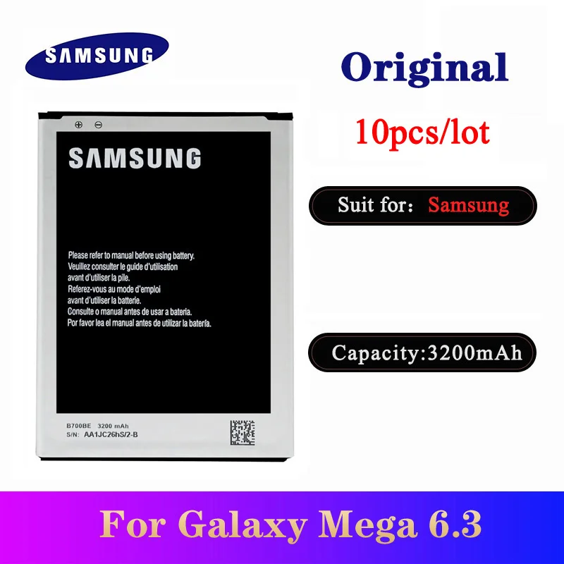 Оригинальный аккумулятор B700BE для Samsung Galaxy Mega 10 шт./лот 6 3 дюйма i9200 i527 i525 I9205 P729 T2556