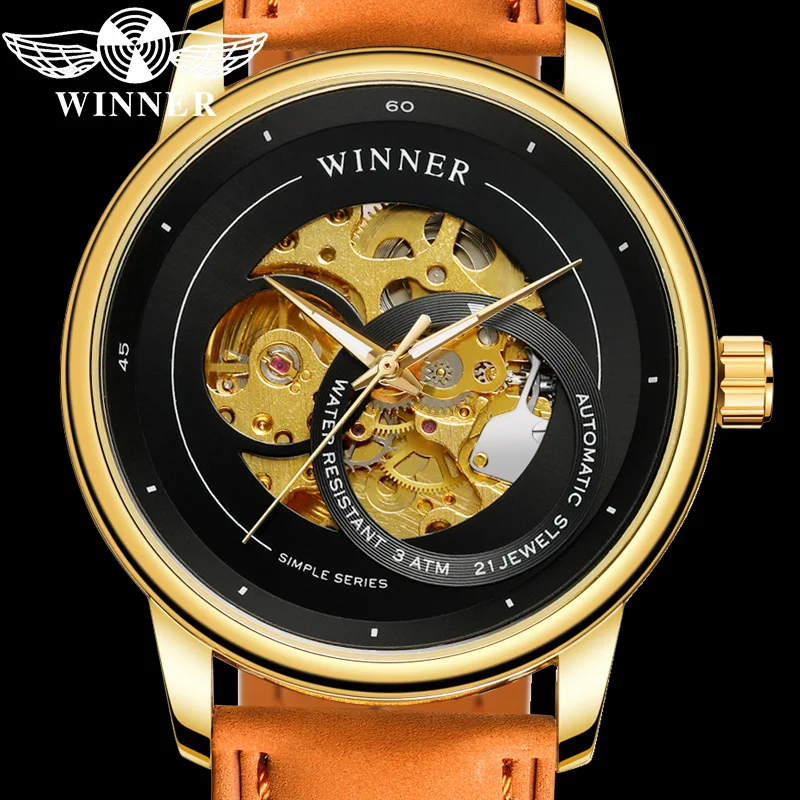 Автоматические механические мужские наручные часы WINNER военные армейские