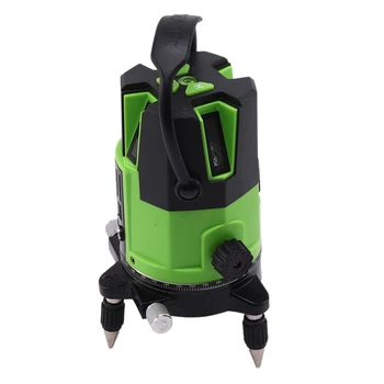 

Green Spirit Level Cross Line Rotary Spirit Level 5 Points Construction Tool US Plug