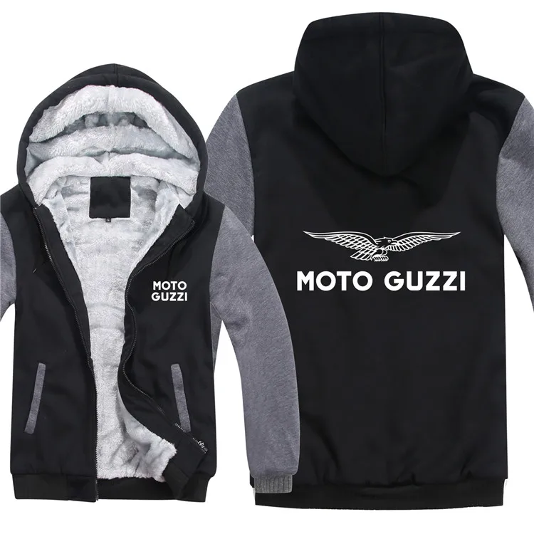 Зимние толстовки moto guzzi, мужская молния, пальто из флиса, утепленная мужская Толстовка moto guzzi, пуловер - Цвет: as picture