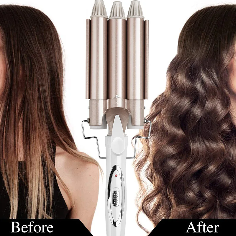 

Professional Hair Waver Styling Tools Curling Iron Ceramic Triple Barrel Hair Curlers Electric Curling