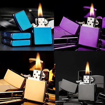 

Grinding Wheel Free Fire Lighter Flint Retro Metal Kerosene Oil Windproof Lighter Cigarette Gasoline Refillable Gadgets For Men