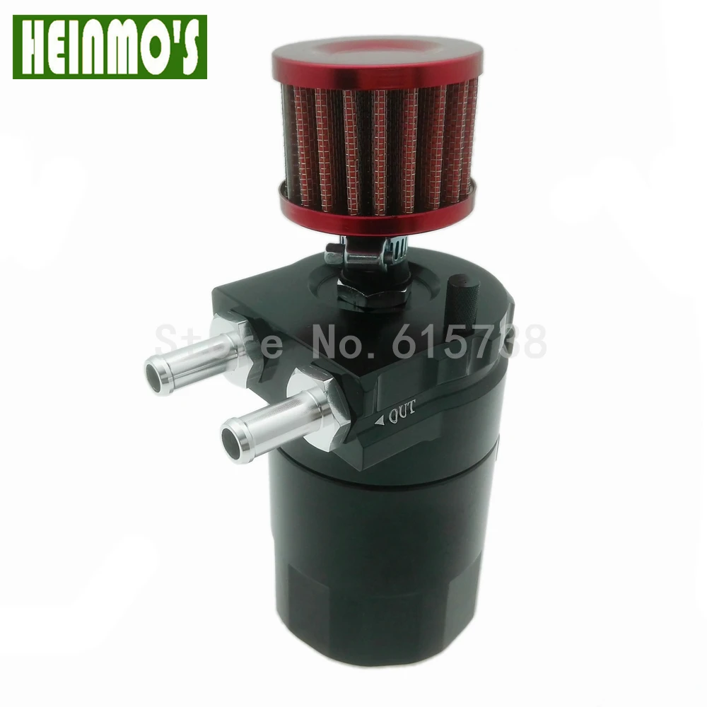 

Free Shipping Aluminum Black Baffled Oil Catch Can Reservoir Tank / Oil Catch Tank With Mini Filter For Most Cars