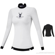 PGM, женские футболки для гольфа с длинным рукавом, футболки для тренировок, топы с принтом для похудения, Спортивная командная форма, одежда для гольфа с круглым вырезом, D0827