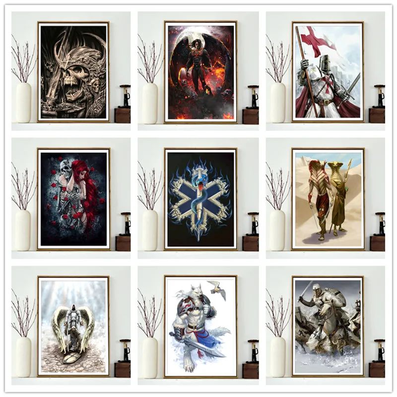 

5D DIY diamond painting full round diamond painting animal warrior rhinestone mosaic diamond embroidery home decoration