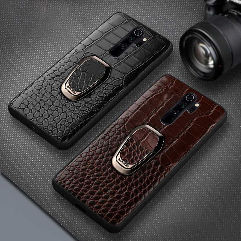 Чехол для Xiaomi Redmi Note 8 Роскошный чехол из натуральной кожи армированный