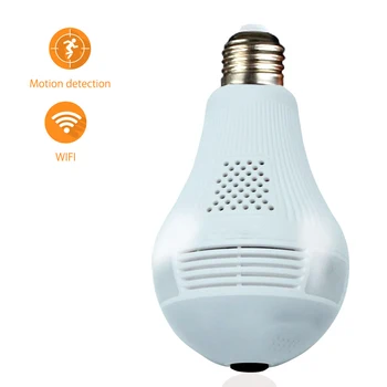 

Bulb Fisheye IP Camera WiFi 360 Degree LED Light Wireless Remote Control Home Security Security CCTV Baby Monitor Cloud Storage