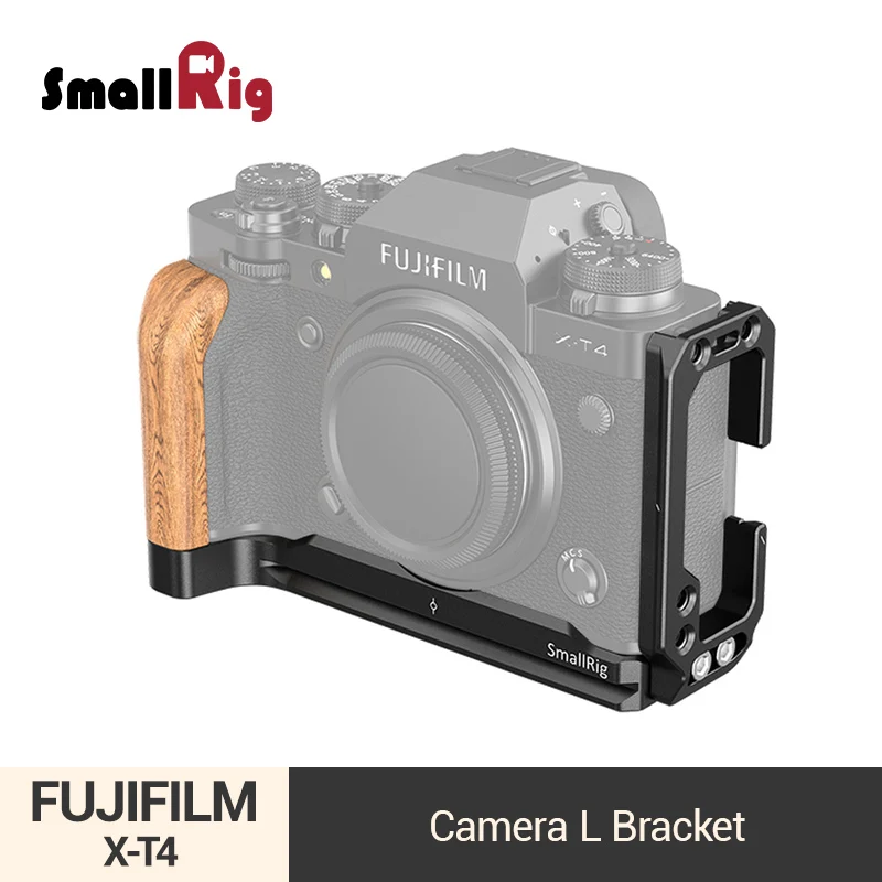

SmallRig Quick Release X-T4 L Bracket Plate With Wooden Grip for FUJIFILM X-T4 Arca Standard L Plate Camera Mounting Plate- 2811