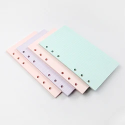 Feuilles mobiles colorées A5/A6, 40 feuilles, recharge, classeur à 6 anneaux, Pages intérieures, papeterie Kawaii, fournitures d'écriture, accessoires de bureau 