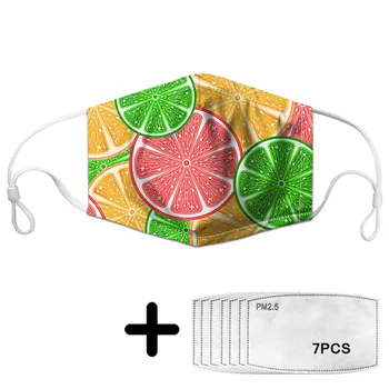 

Cute Pattern with Cartoon Lemon Print Kids Protective Mouth Masks Fashion Teen Washable Reusable Mask Mascarillas Boca Wholesale