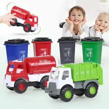 

Kids Simulation Miniature Size Car Toy Sanitation Truck Car Garbage Classification Bins Model Pretend Play Toys For Children