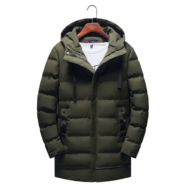 Зимнее Новое теплое пальто, куртка-пуховик зеленого цвета на утином пуху, зимняя верхняя одежда, утолщенная мужская куртка с длинными рукавами, пальто нормальной длины, большой размер 3XL-6XL