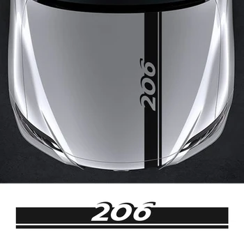 

Car Styling Hood Cover Trim Engine Bonnet Decals For Peugeot 206 Automobile Decoration Graphic Vinyl Stripe Stickers Accessories