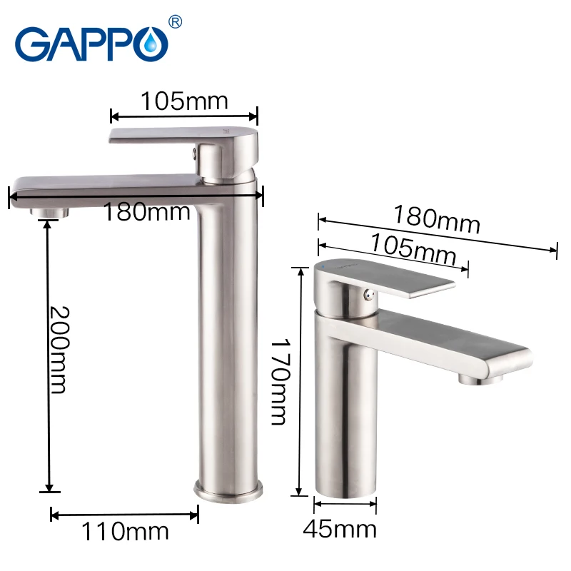 Gappo нержавеющий смеситель для раковины G1099 20/22/30|Смесители бассейна| |