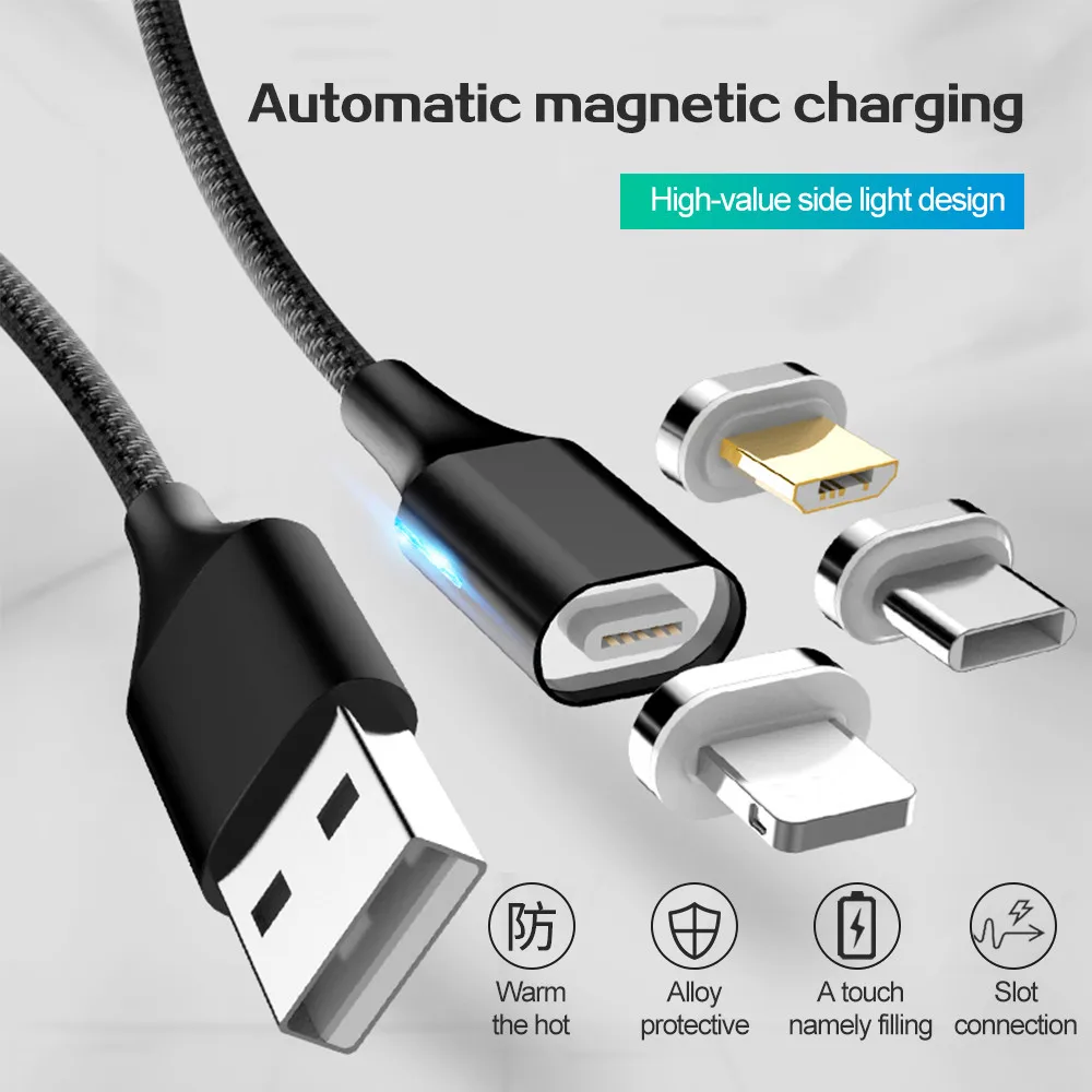 Магнитный кабель Sindvor 5A Supercharge Micro USB для зарядки Type C магнитное зарядное
