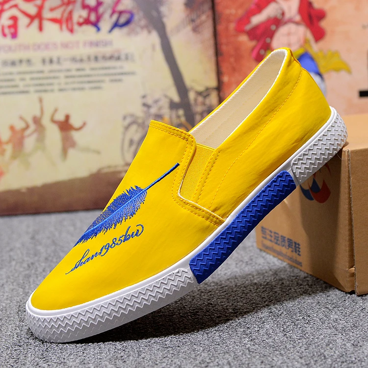 Casual Canvas Shoes Men Loafers Red Canvas Shoes Fashion Mens Red