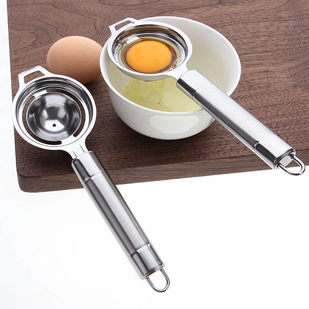 

Stainless Steel Egg Yolk White Separator Separates Whites Strainer Divider Kitchen Utility Gadget Cooking Baking Tools Remover