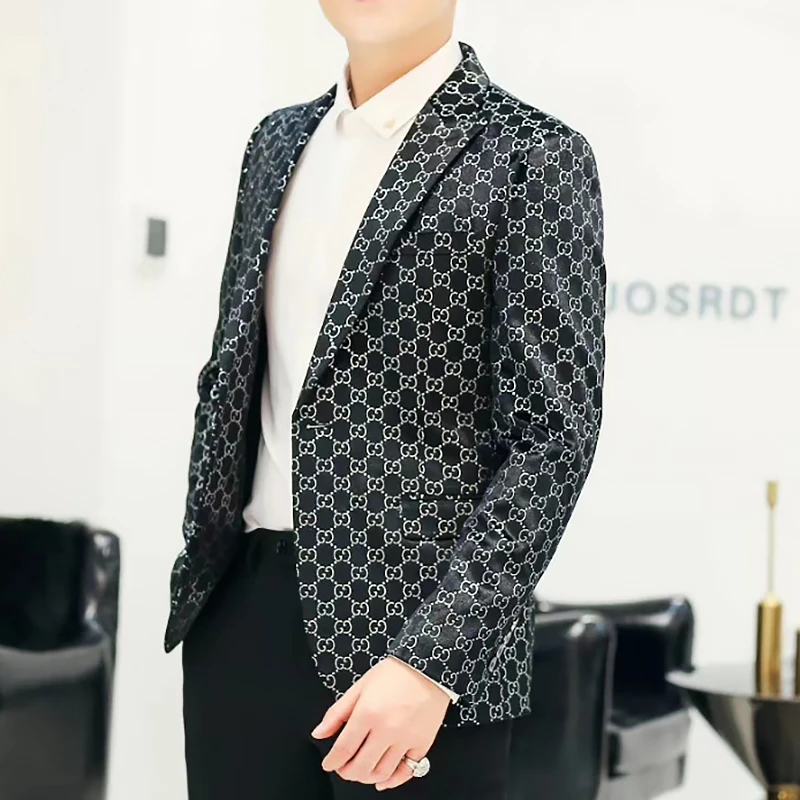 

2020 Fashion Prom Dress Slim Fit Traje Novio 2Pcs Set Wedding Tuxedos Plaid Mens Costume Suits