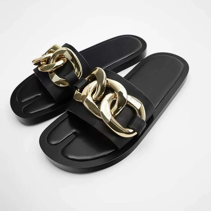 chain flat sandals