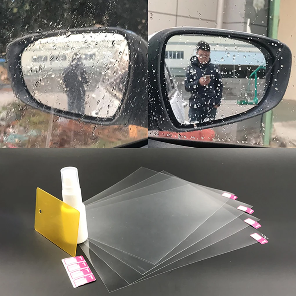 4 шт./компл. гидрофобная пленка зеркало заднего вида дождестойкий для вождения безопасные устойчивые к царапинам наклейки Водонепроницаемая Автомобильная зеркальная пленка
