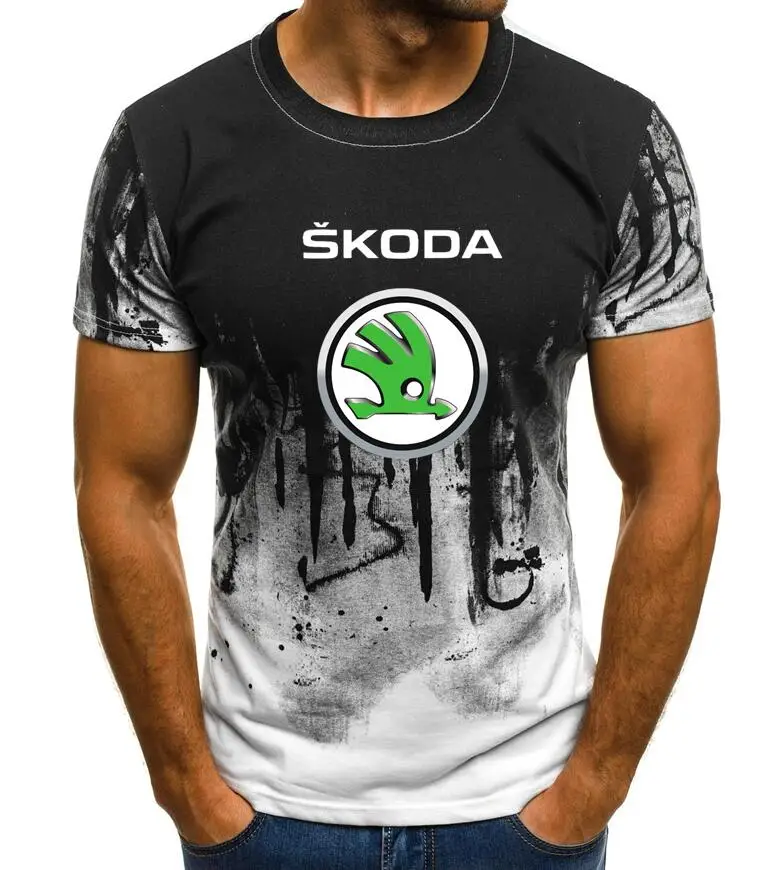 Мужская летняя футболка с коротким рукавом и логотипом Skoda 2019 | одежда