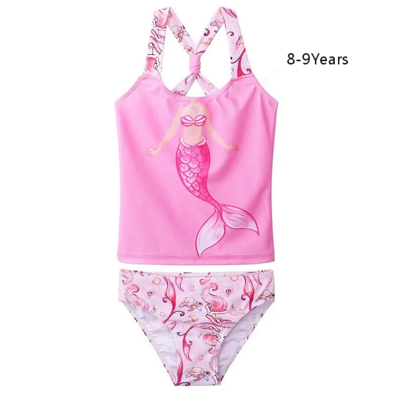 S304PinkFish12A BAOHULU/комплект бикини для маленьких девочек; купальный костюм из двух предметов; розовый купальник русалки для девочек; одежда для плавания; пляжный купальный костюм - Цвет: S304PinkFish12A
