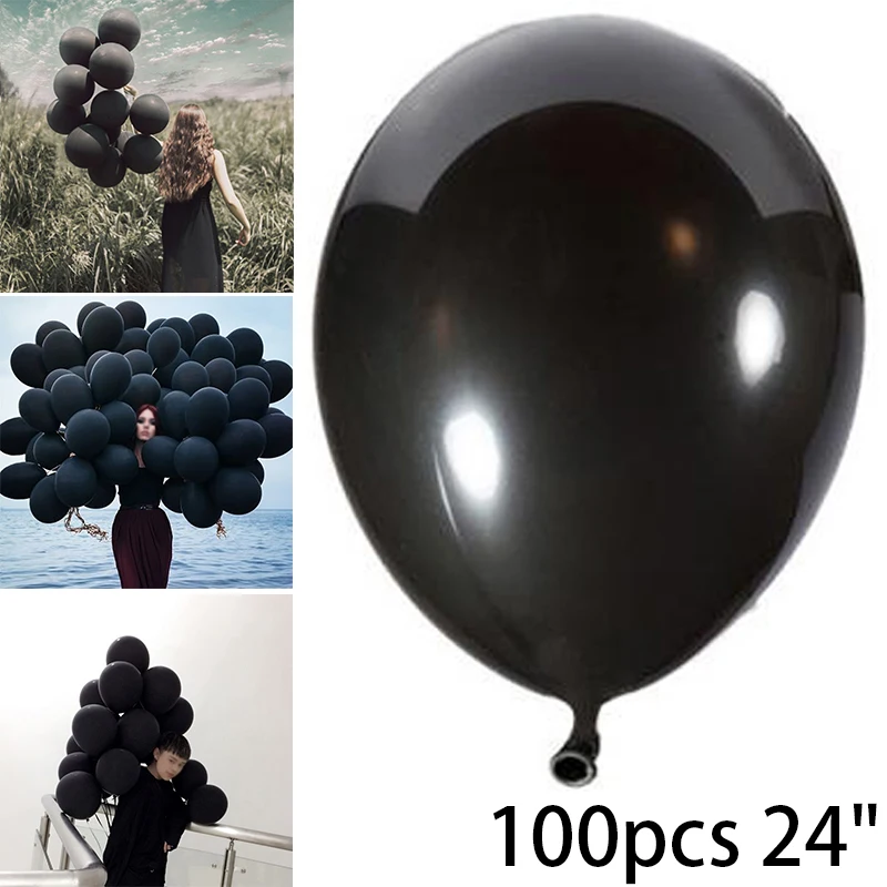 

100PCS Black 10inch Matte Balloons Wedding Birthday Party Festival Celebration Decoration Adult kid's Toy