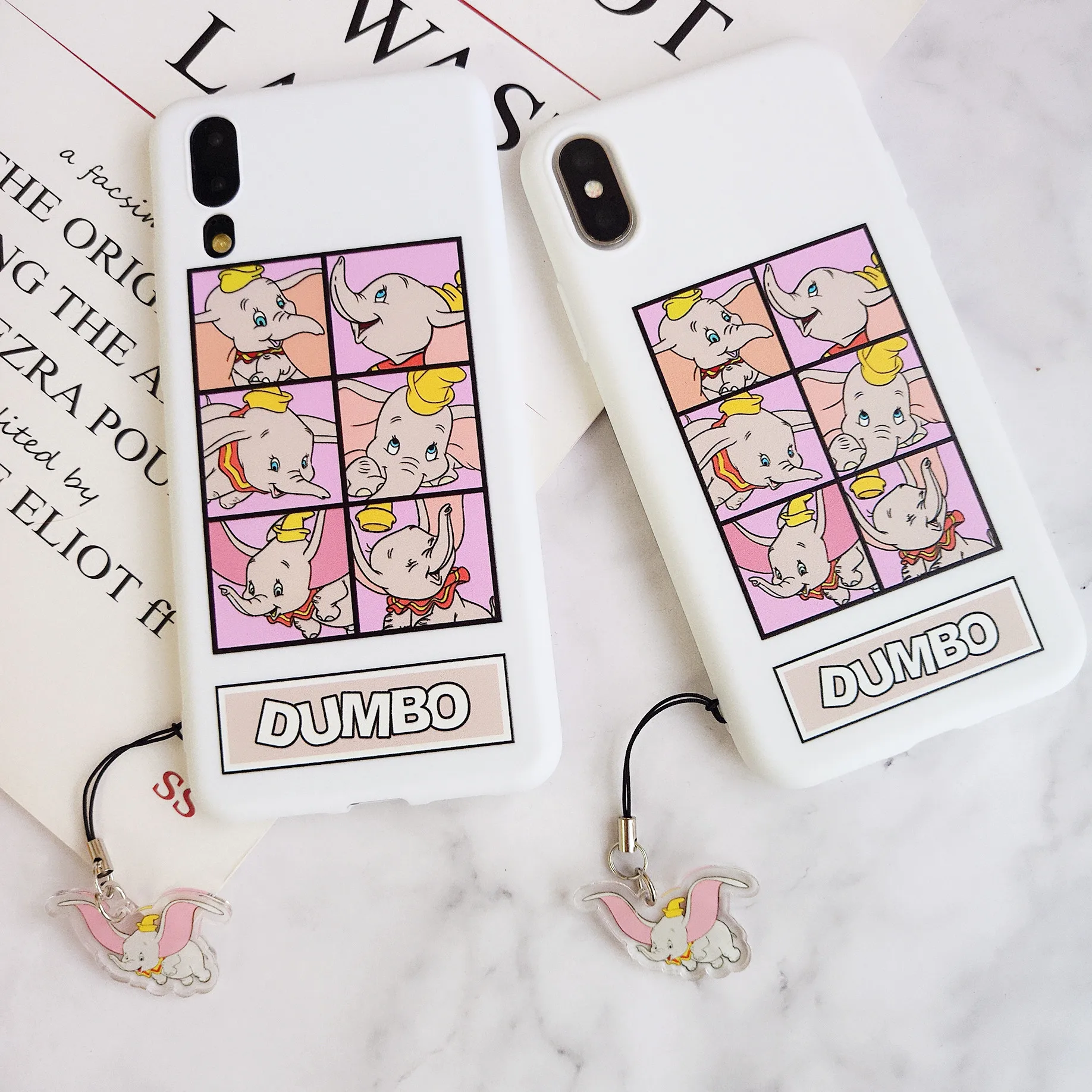 

For Iphone 6 7 8 S Plus X XR XS XSMAX Lovely Cartoon Dumbo Illustration Mobile Phone Fitted Case TPU Silicone Shockproof Cover