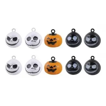 

10 Pcs Pumpkin Bells Pet Collar Charm Bells Ghost Skull Party Halloween Decor