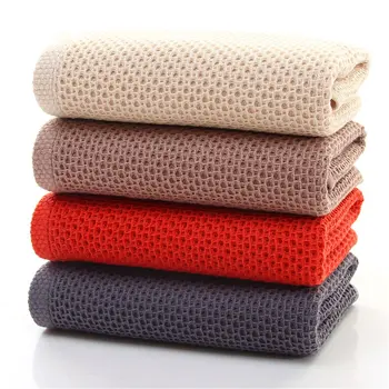 

Honeycomb 100% Cotton Bath Towels for Adults Brown Gray Red High Absorbent Big Bathroom Towel 68x140cm 280g Beach Towels