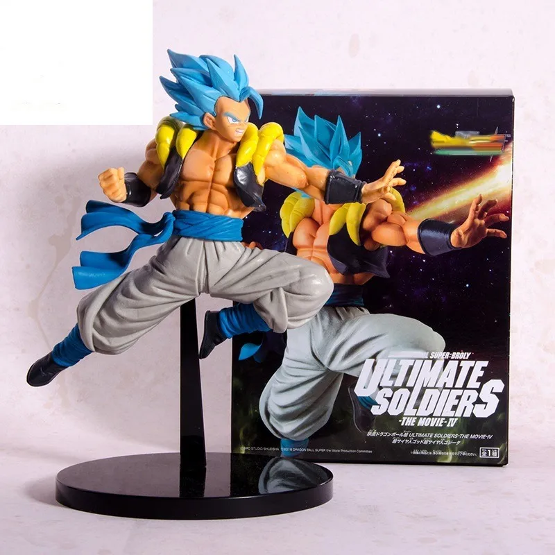 21CM Anime Figure Son Dragon Ball Z Goku &amp Vegeta Resurrection Fusion Ultimate Warrior Blue Hair Gogeta PVC Action Toys | Игрушки и