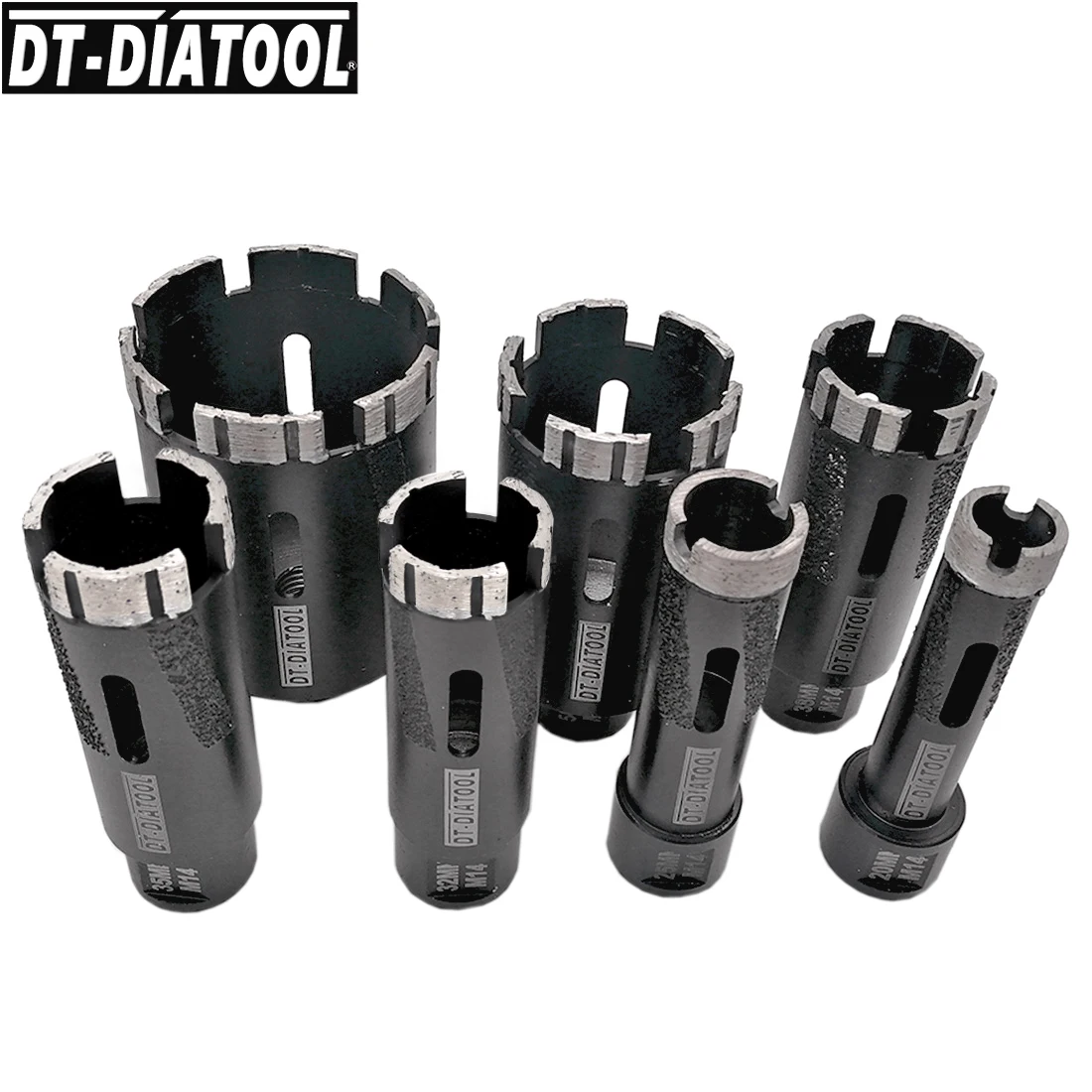 DT-DIATOOL 1pc Diamond Hole Saw Drilling Core Bits Cutter for Hard Granite Marble M14 Thread Laser Welded Dry Hole Cutt