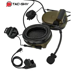 TAC -SKY COMTAC II Helmet Bracket Airsoft Headset Noise Reduction Military Shooting Tactical Headset and Tactical PTT U94ptt FG