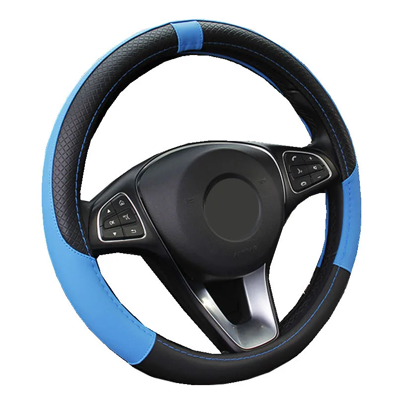 7 Colori Auto Car Steering Wheel Copertura Wrap Volant Anti-Slip Treccia Sul Volante Per 37-38 Centimetri Taglia M 14.6 - 15 Pollici