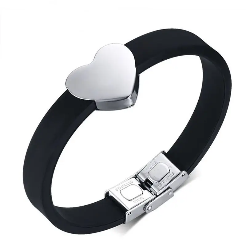 

Personalized Name Bracelet DIY Custom Name Letter Nunber silicone heart Bracelet