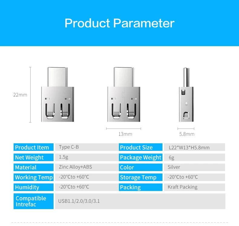 Ginsley адаптер USB type C к USB2.0 адаптер Thunderbolt 3 type-C адаптер OTG кабель для Macbook pro Air samsung S9/10 USB OTG