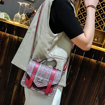 

Mini Crossbody Bags for Women 2020 Vintage Plaid Handbags Designer Small Ladies Messenger Bags PU Leather Flap Bolsa Feminina
