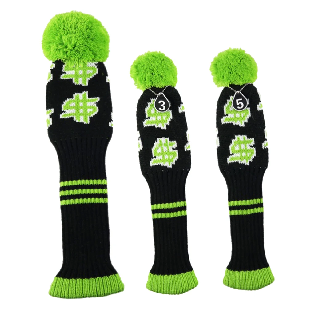 3pcs Knit Wood Golf Covers Pom-pom Driver 460cc/Fairway Woods UT Protect Headcover Decoration Accessories 3pcs Knit Wood Golf Covers Pom-pom Driver 460cc/Fairway Woods UT Protect Headcover Decoration Accessories