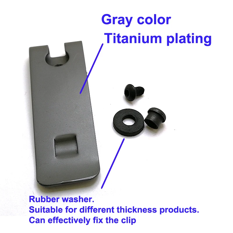 20mm *70mm Excellent quality Metal Spring Belt Holster Sheath Titanizing Clip kydex holster clips for 2 inch belt (gray color)