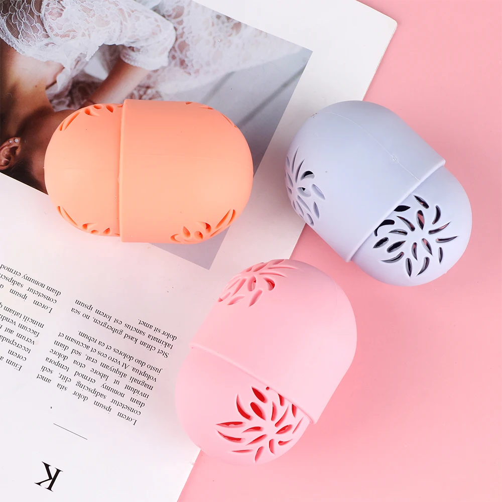 

1PC Silicone Beauty Sponge Storage Box Egg Stand Powder Puff Drying Holder Mildew Proof Cosmetic Puff Case Makeup Accessories