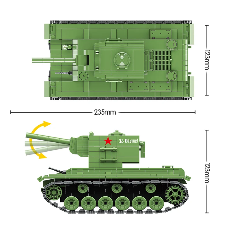 Военные советские кВ 2 тяжелых панзертанка строительные блоки Совместимые WW2 солдат полиции джедай танки из конструктора Игрушки для мальчиков