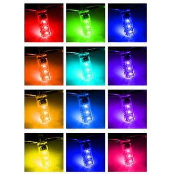 

DC 12V 2W Wireless Remote Control T10 5050 Car LED Bulb 6 SMD Multicolor RGB 501 Side Light Bulbs Universal Accessories