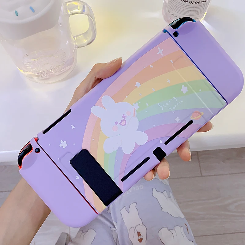 STARRY FOREST Милый фиолетовый мягкий защитный чехол Rainbow Bunny для nintendo switch